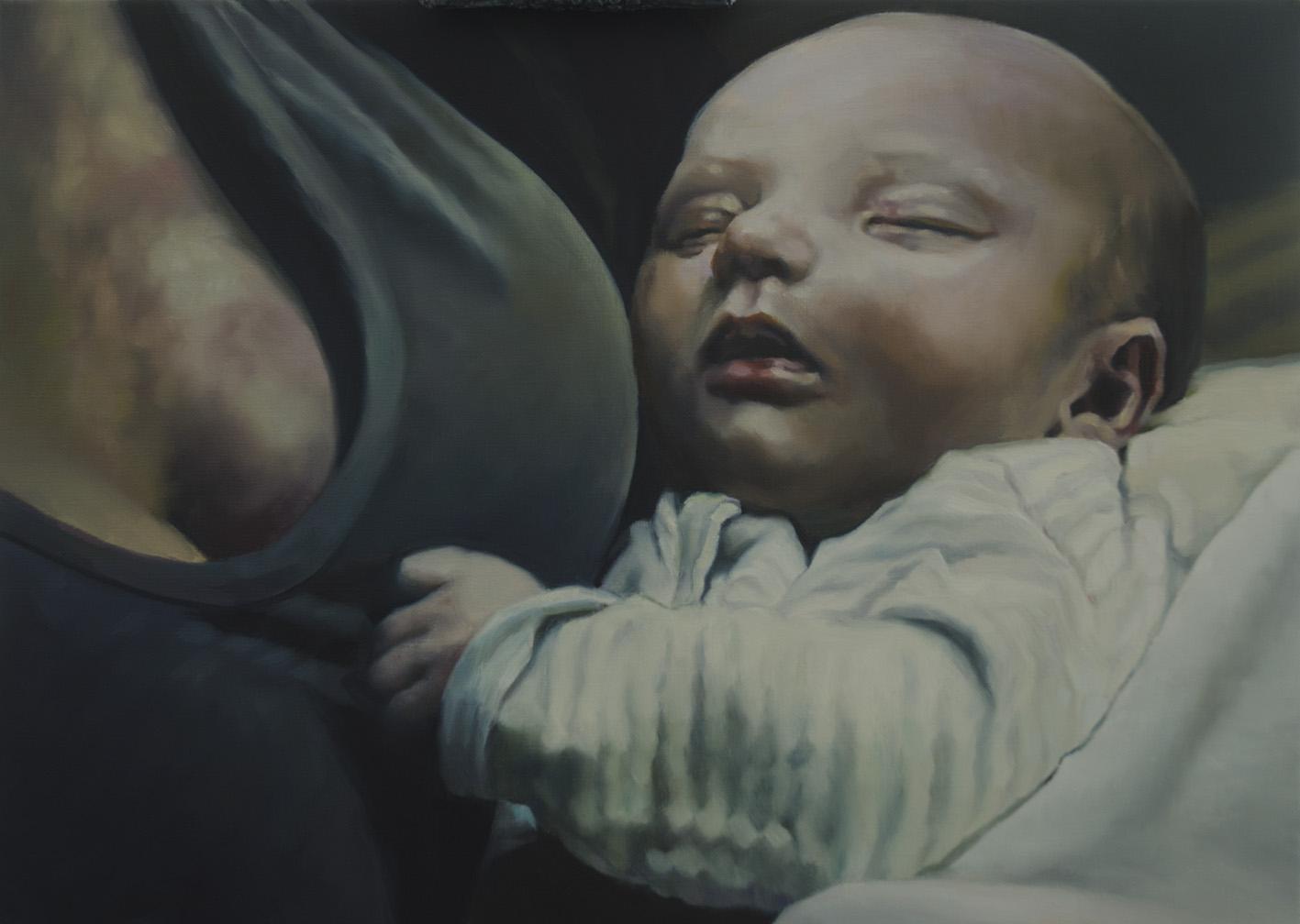 Mieke Teirlinck, Tenderness III, Olie op doek, 2019, 50x70cm