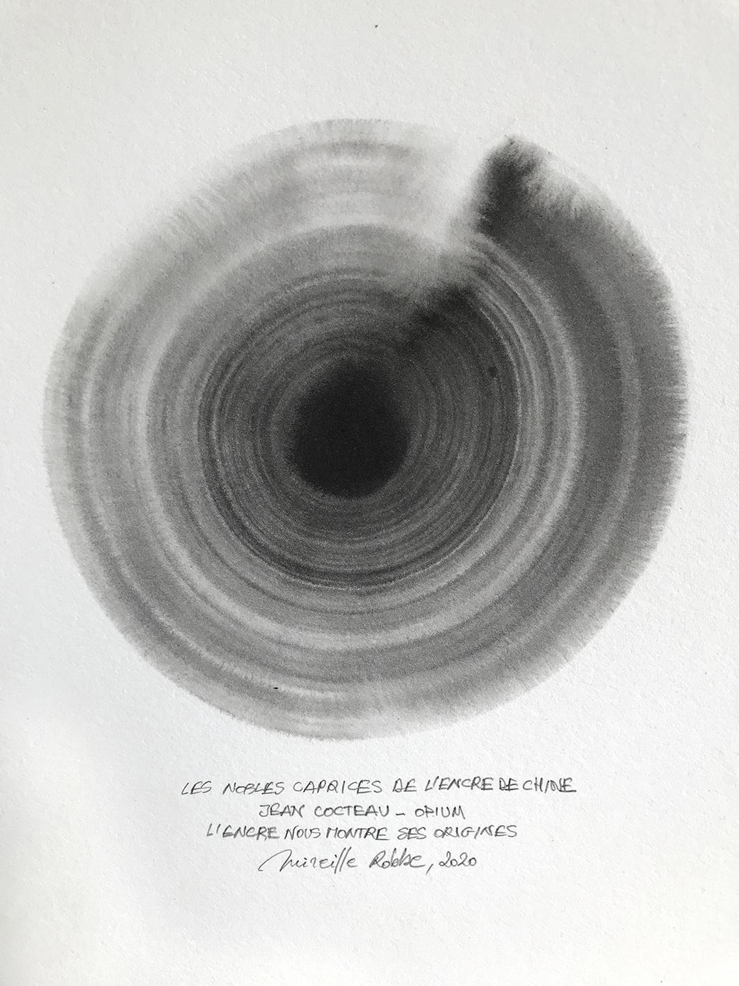 Mireille Robbe, Nobles Caprices, Oost Indische inkt op papier, 2020, 30 x 22 cm