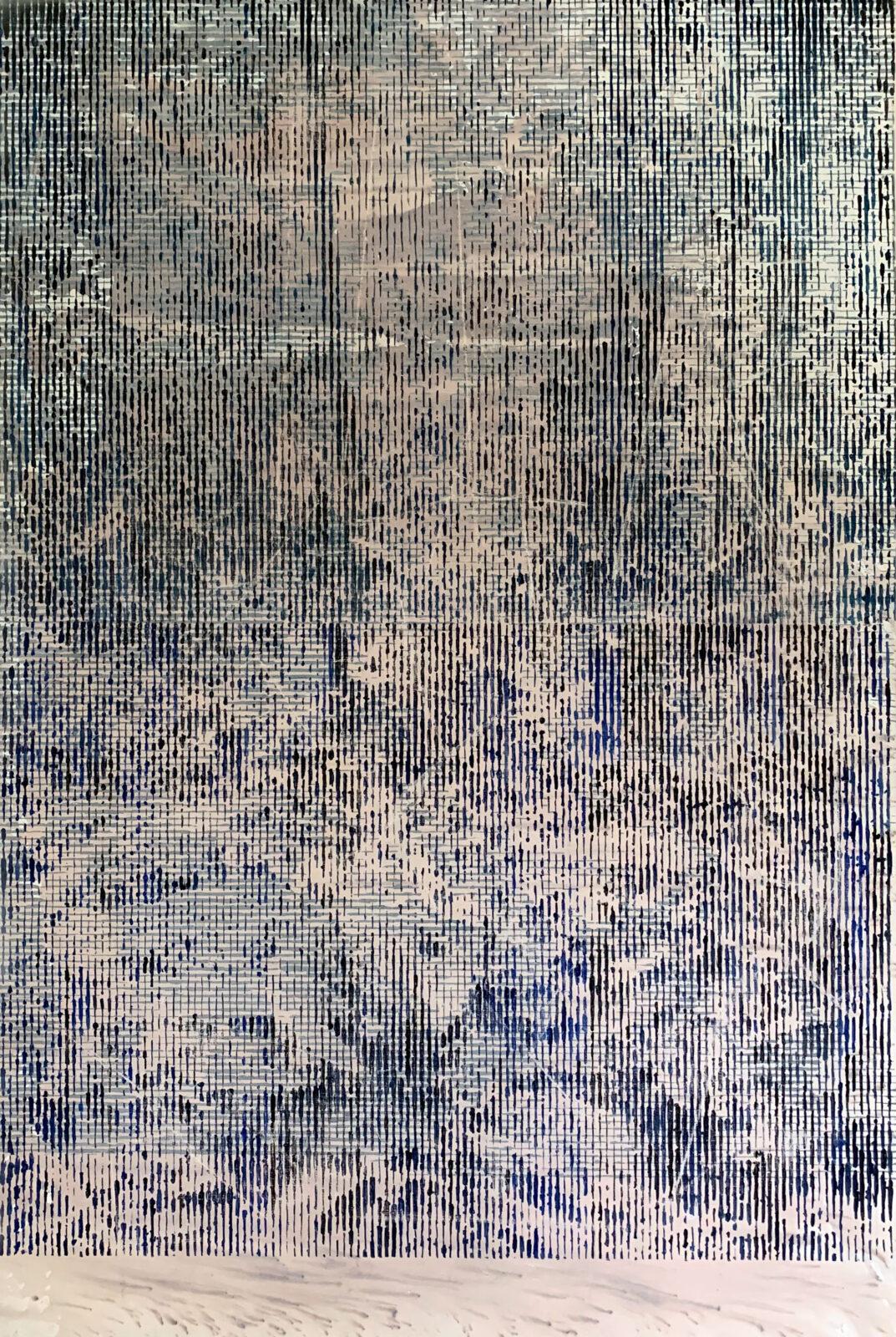 Patrick Ceyssens, How did you get in here #3, olie op doek, potlood, 100 x 150 cm