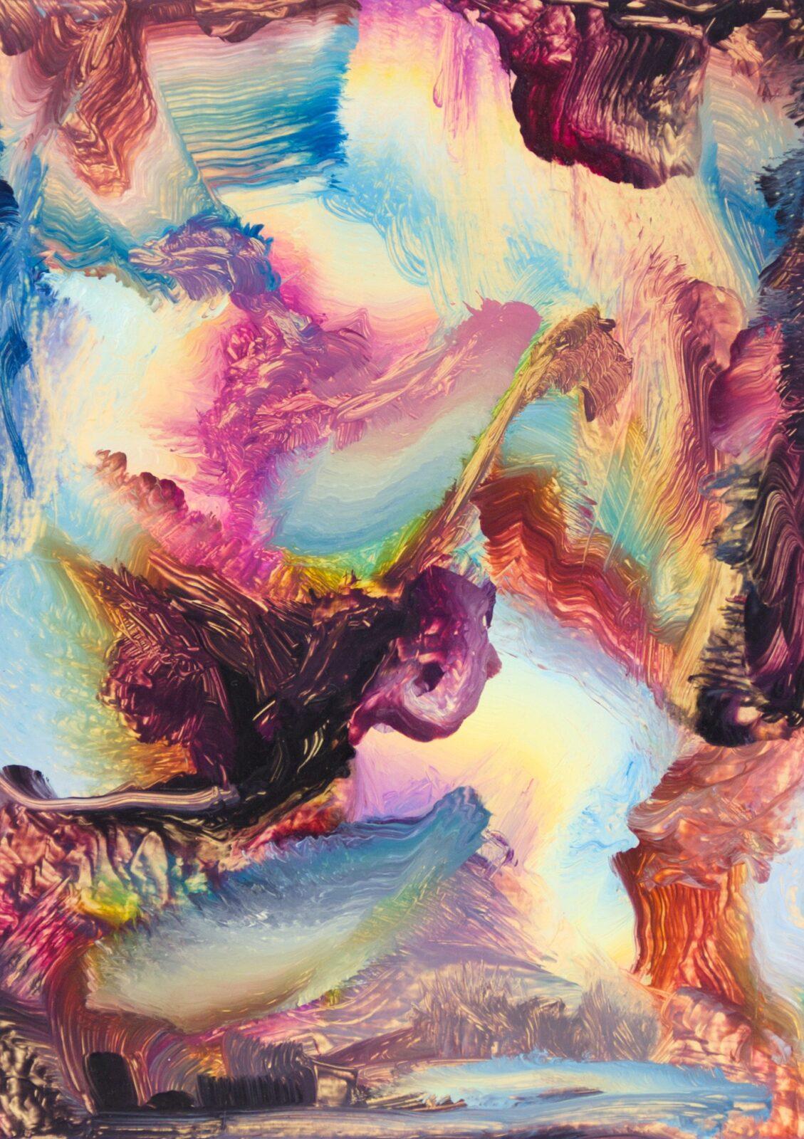 Stefan Peters, zonder titel, olie op bladgoud op houten paneel, 2020, 20,3x27,8 cm