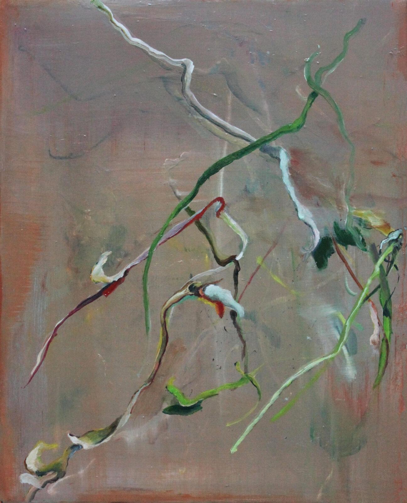 Stéphanie Leblon, Green story 3, olie op doek, 2020, 40cmx50cm