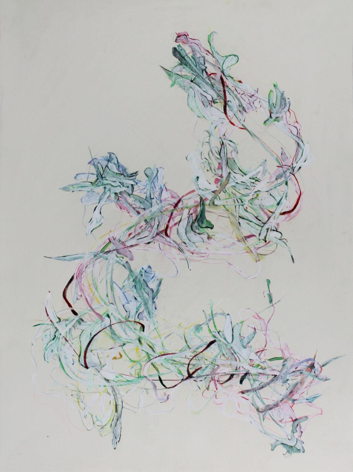 Stéphanie Leblon, Melissa officinalis II, pen en gouache op papier, 2020, 75,5cm x 55,5cm
