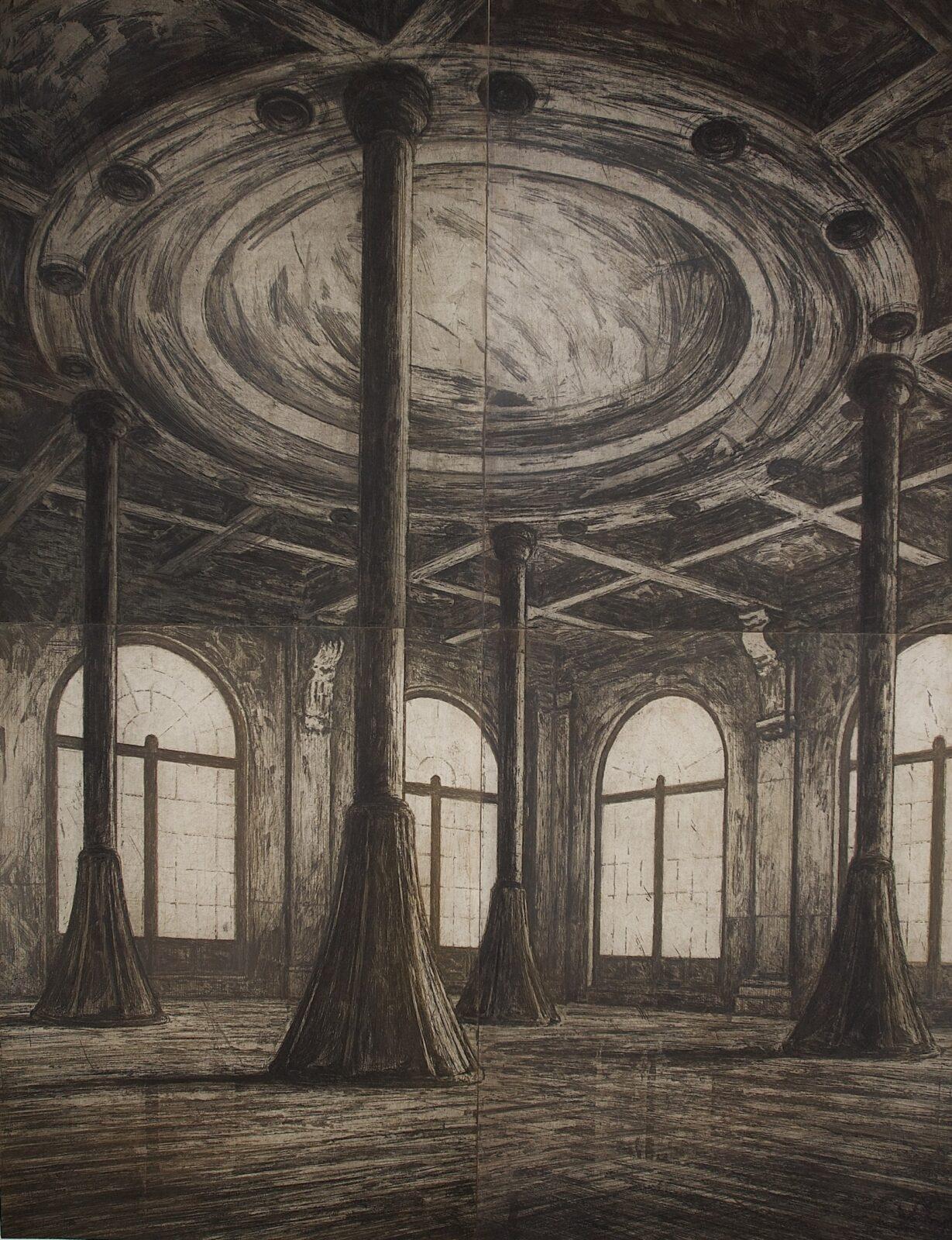 Peter De Konick, Cathedral, 1 ex, kleurets gedrukt op Zerkall 450 grs, 2007, 190 x 150 cm